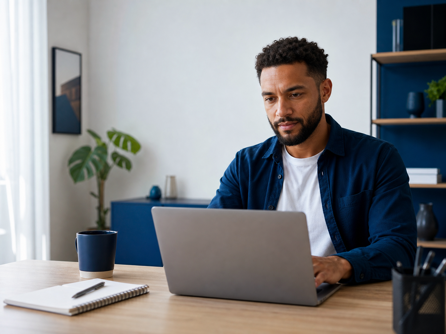 Aluno estudando em um curso on-line da Seduc Intec